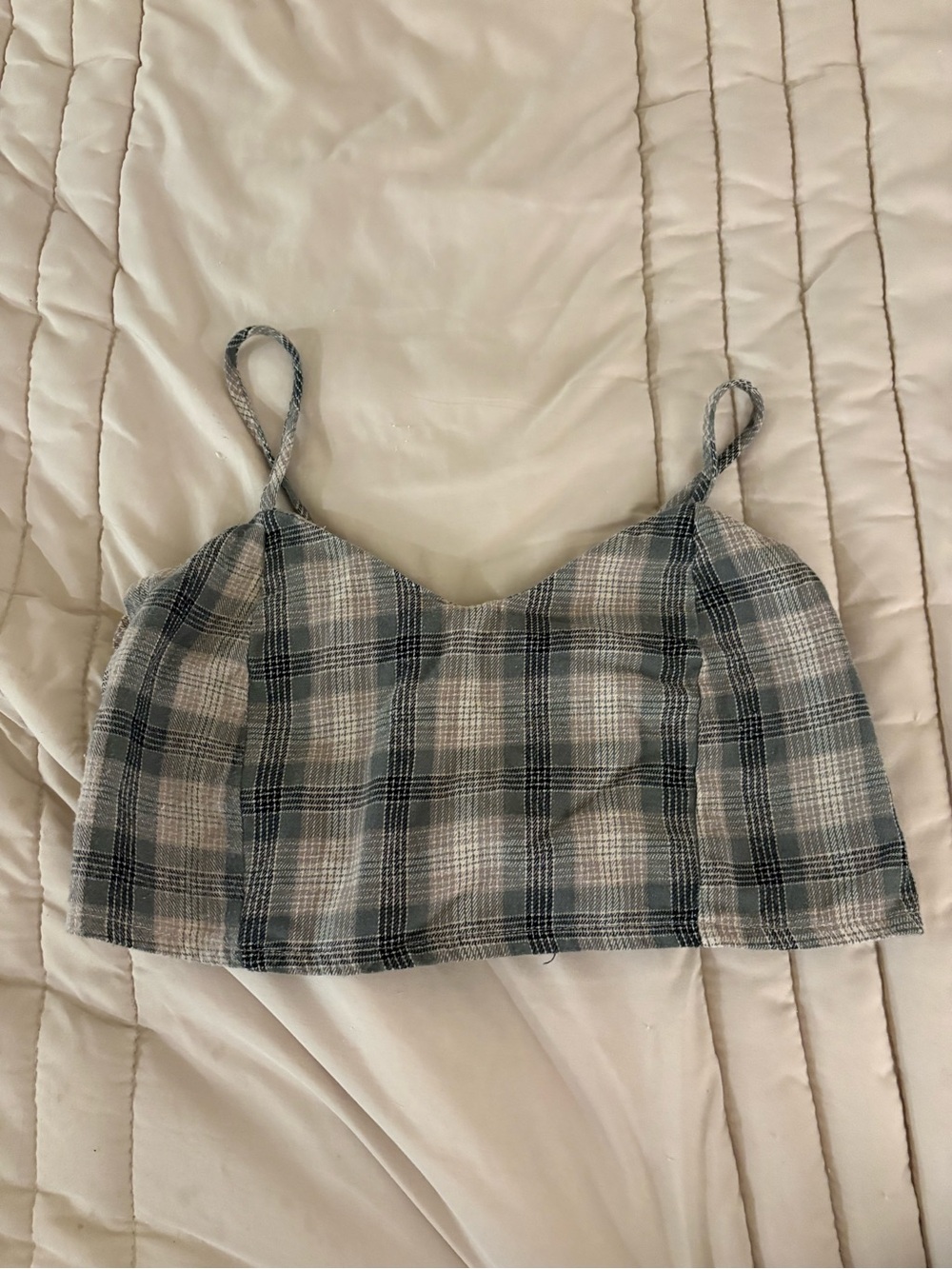 Purrr Melrose Plaid Cropped Tank Top